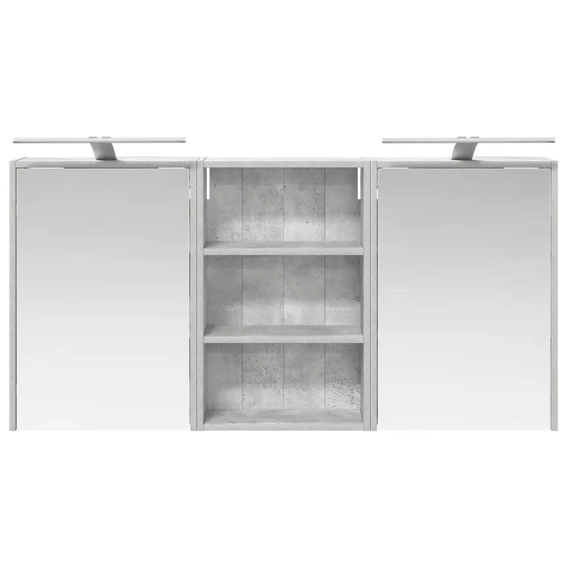 Vonios spintos komplektas su lentyna 3 pcs 126 x 16 x 62.5 cm