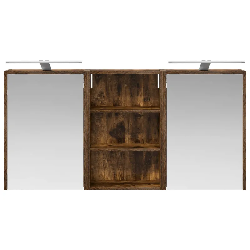 Vonios spintos komplektas su lentyna 3 pcs 126 x 16 x 62.5 cm