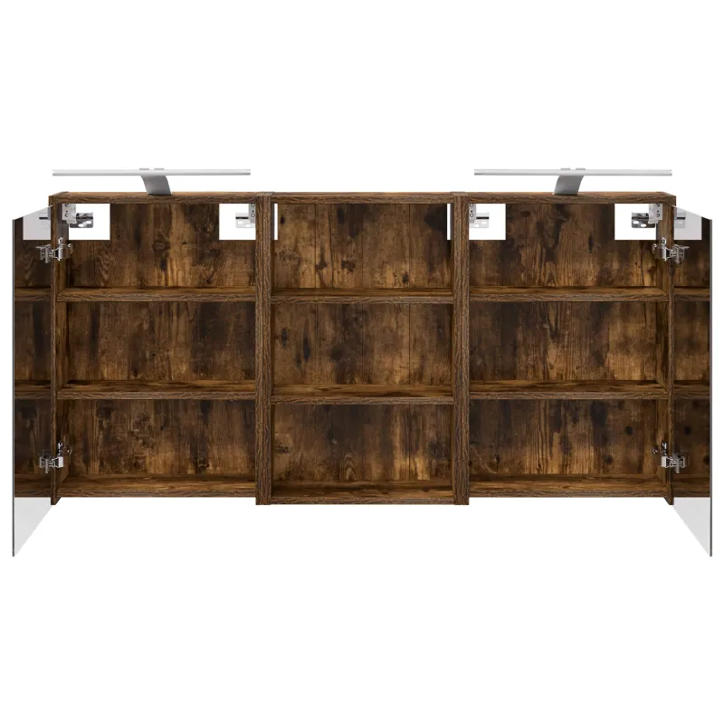 Vonios spintos komplektas su lentyna 3 pcs 126 x 16 x 62.5 cm