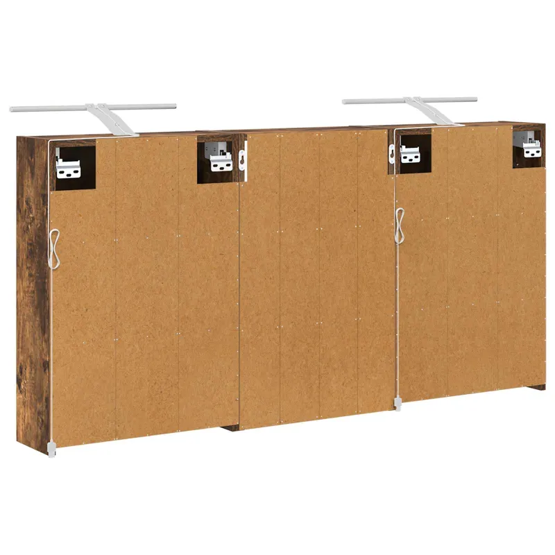 Vonios spintos komplektas su lentyna 3 pcs 126 x 16 x 62.5 cm