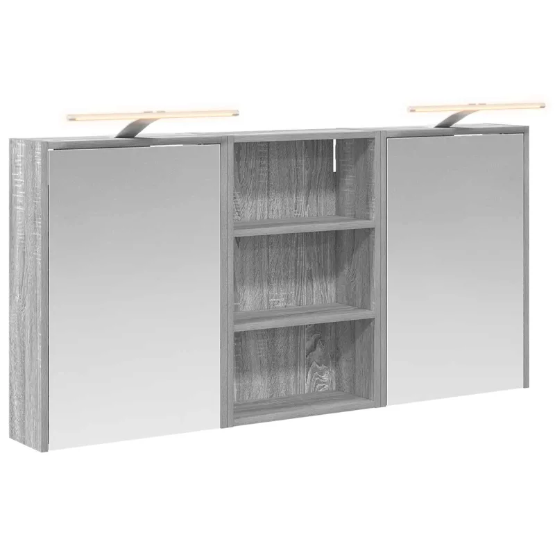 Vonios spintos komplektas su lentyna 3 pcs 126 x 16 x 62.5 cm