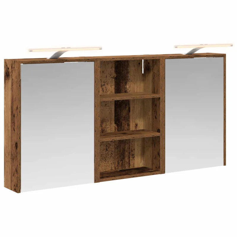 Vonios spintos komplektas su lentyna 3 pcs 126 x 16 x 62.5 cm