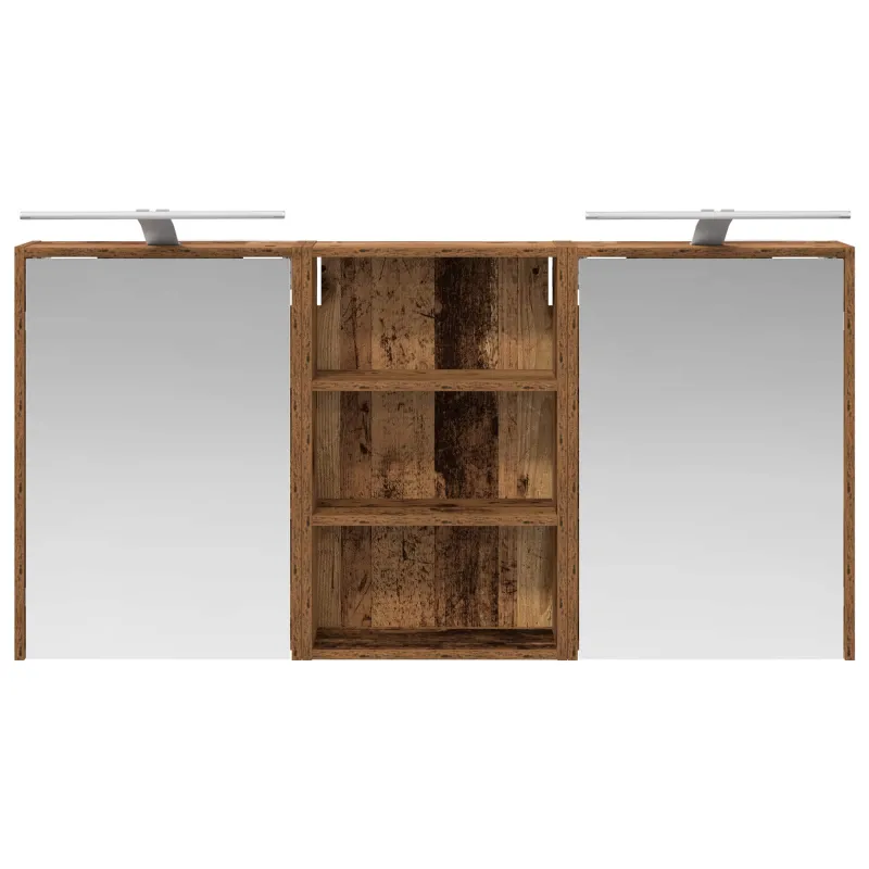 Vonios spintos komplektas su lentyna 3 pcs 126 x 16 x 62.5 cm