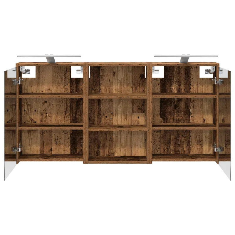 Vonios spintos komplektas su lentyna 3 pcs 126 x 16 x 62.5 cm