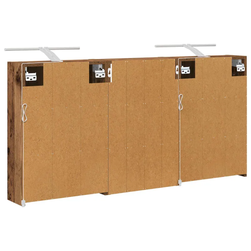 Vonios spintos komplektas su lentyna 3 pcs 126 x 16 x 62.5 cm