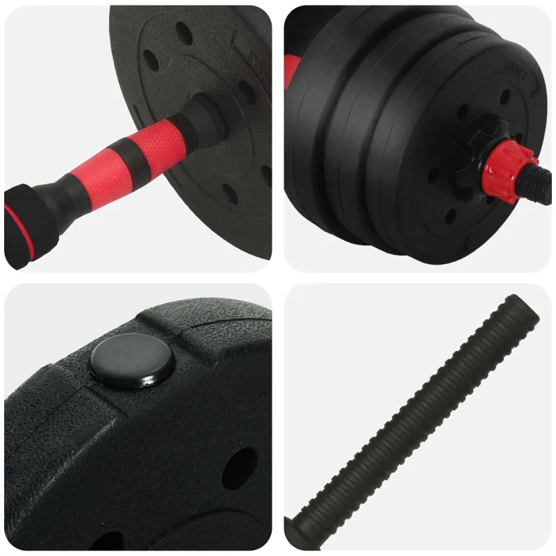 4-in-1 hantelių rinkinys 30kg Juoda ir raudona