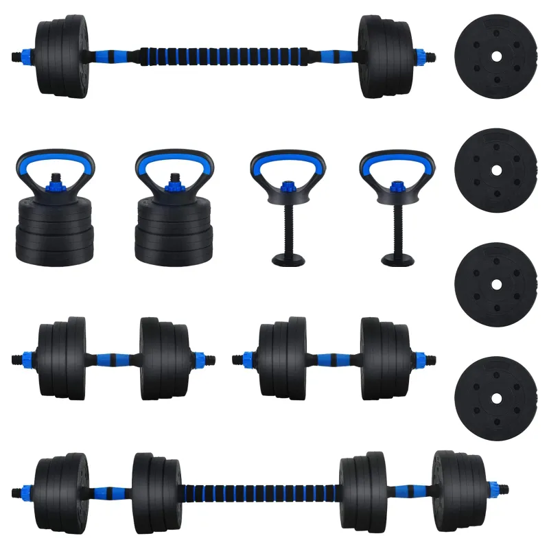 4-in-1 hantelių rinkinys 30kg Juoda ir mėlyna