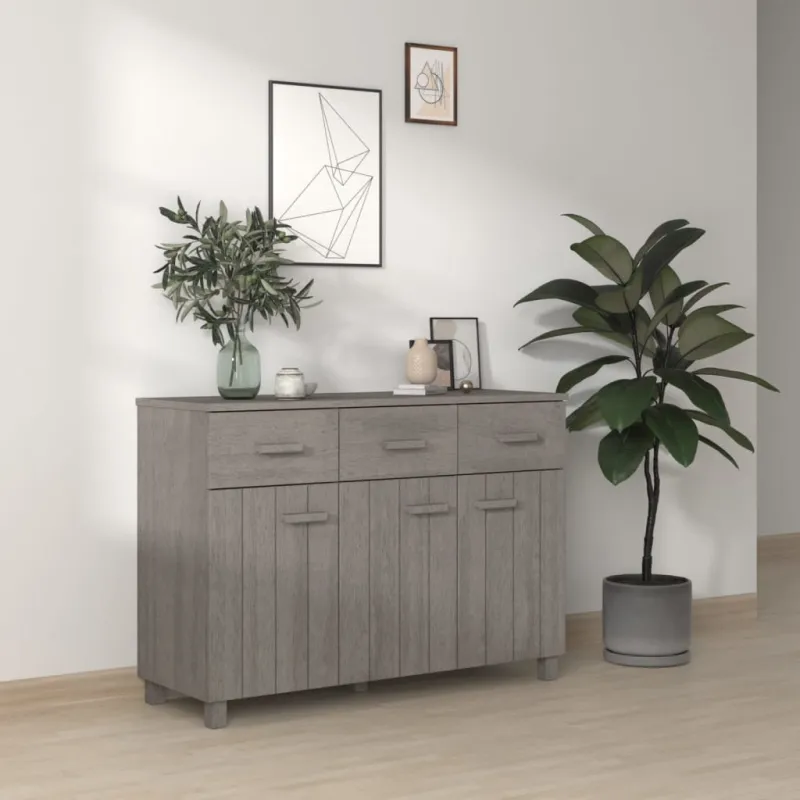 Šoninė spintelė HAMAR, šviesiai pilka, 113x40x80cm, pušis