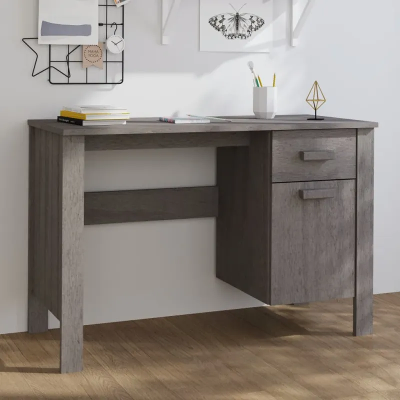 Rašomasis stalas HAMAR, šviesiai pilkas, 113x50x75cm, pušis