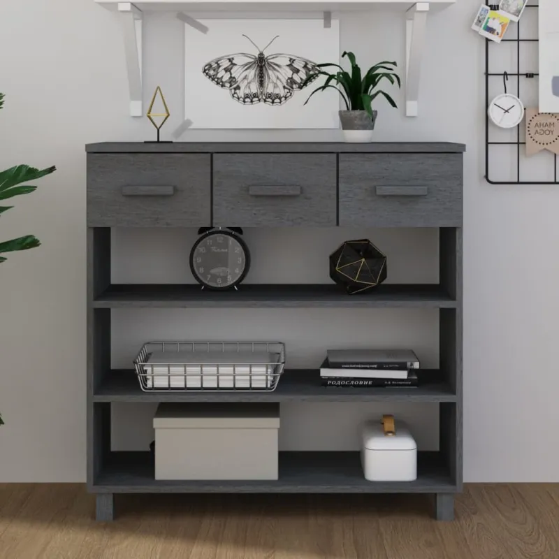 Konsolinis staliukas HAMAR, tamsiai pilkas, 90x35x90cm, pušis