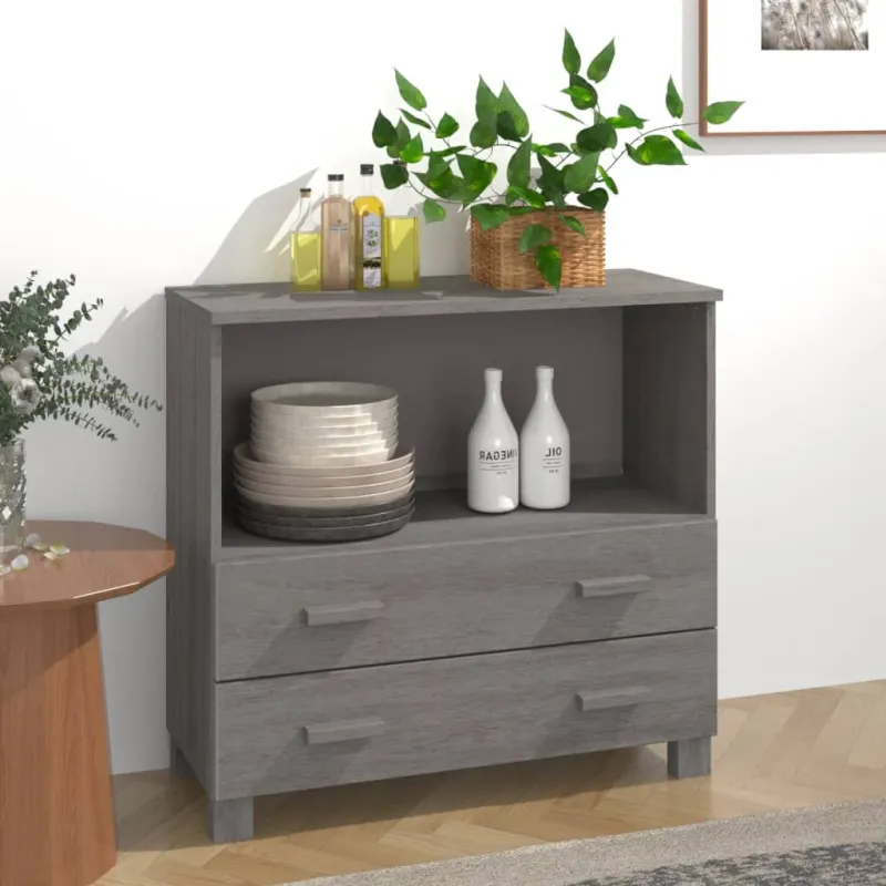 Šoninė spintelė HAMAR, šviesiai pilka, 85x35x80cm, pušis
