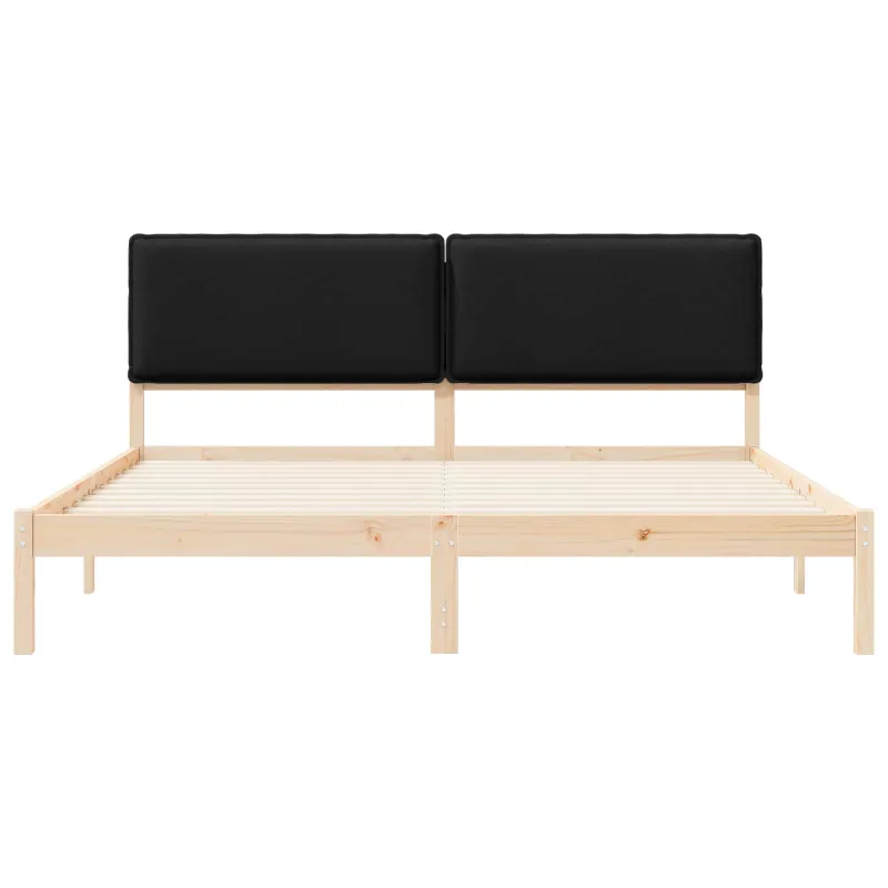 Lovo rėmas su apmuštu galvūgaliu Juodas 200 x 200 cm