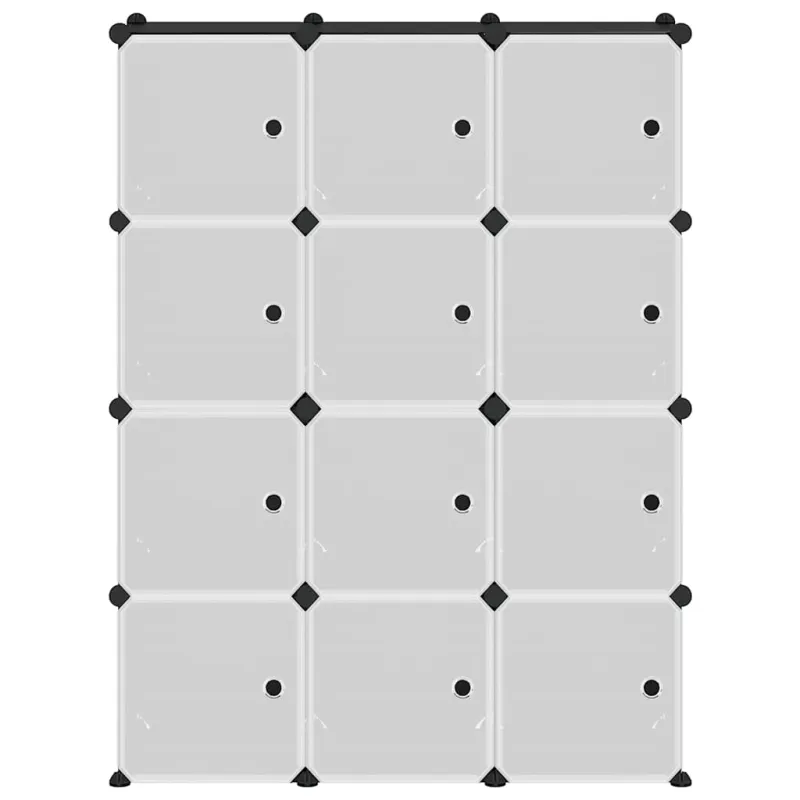 Storage Cube Organizer su 12 kubelių ir durelėmis Black PP