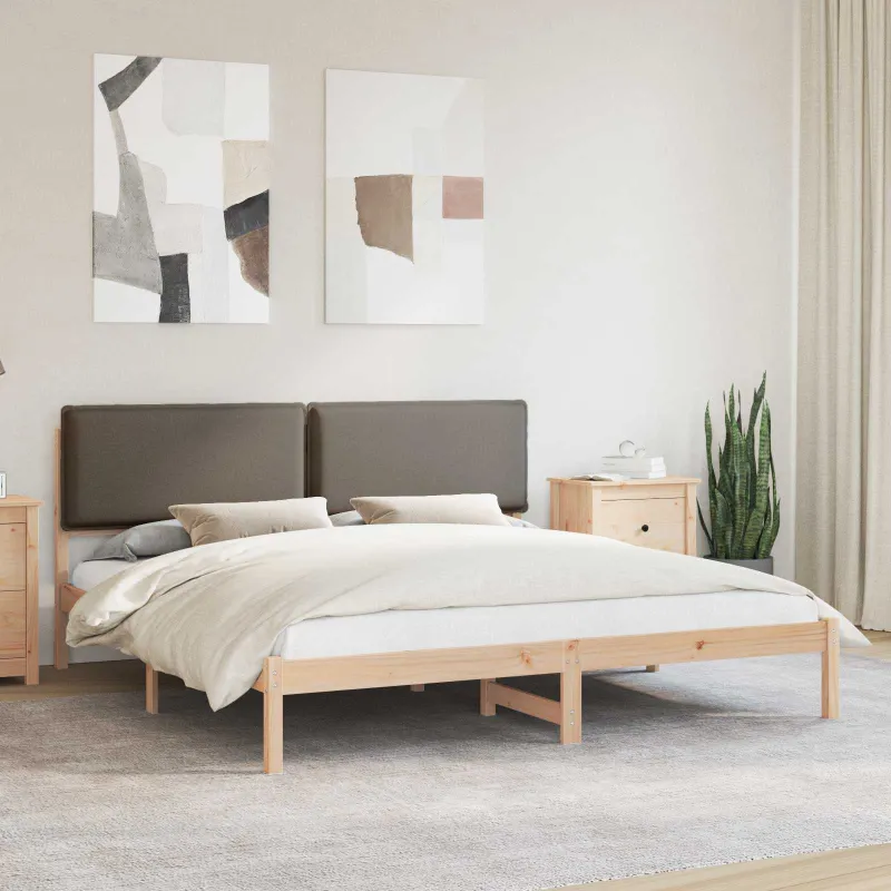 Lovo rėmas su apmuštu galvūgaliu Taupe 200 x 200 cm