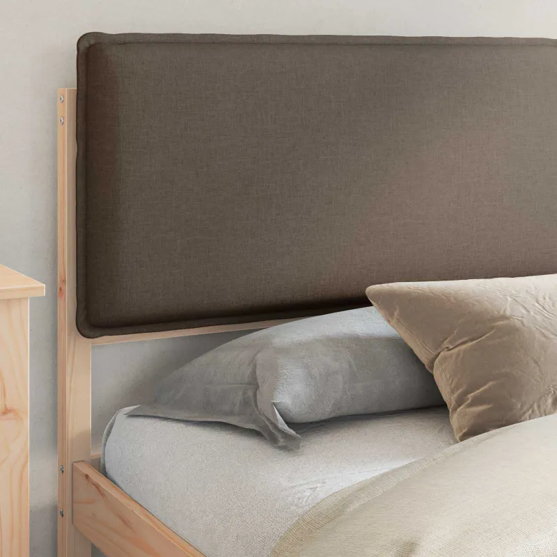 Lovo rėmas su apmuštu galvūgaliu Taupe 200 x 200 cm