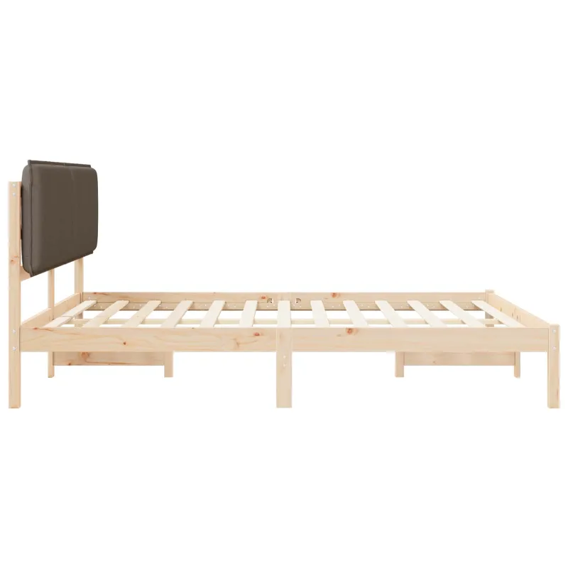 Lovo rėmas su apmuštu galvūgaliu Taupe 200 x 200 cm