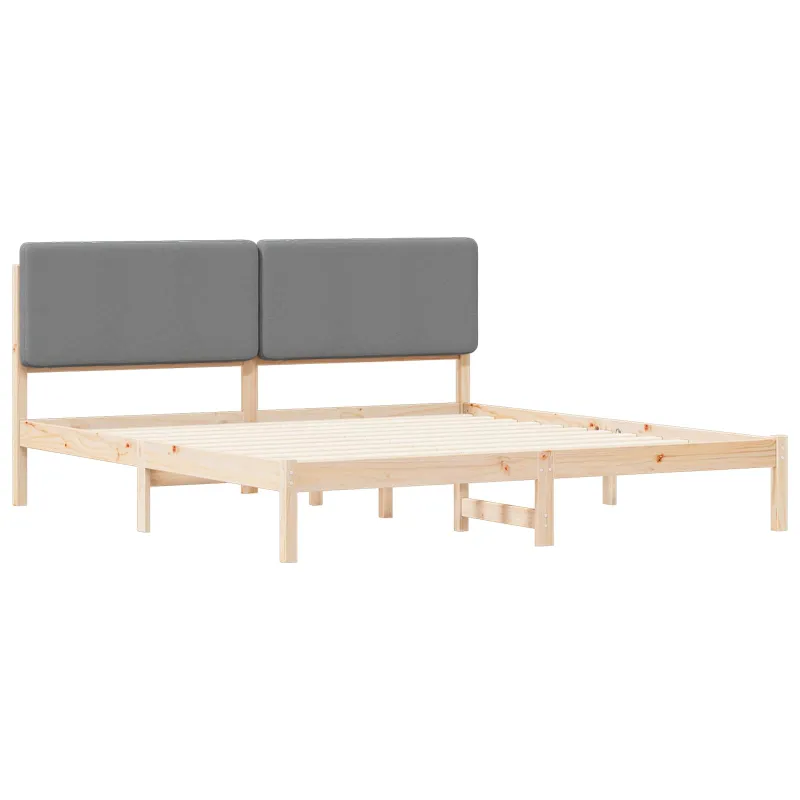 Lovo rėmas su apmuštu galvūgaliu Šviesiai pilka 200 x 200 cm
