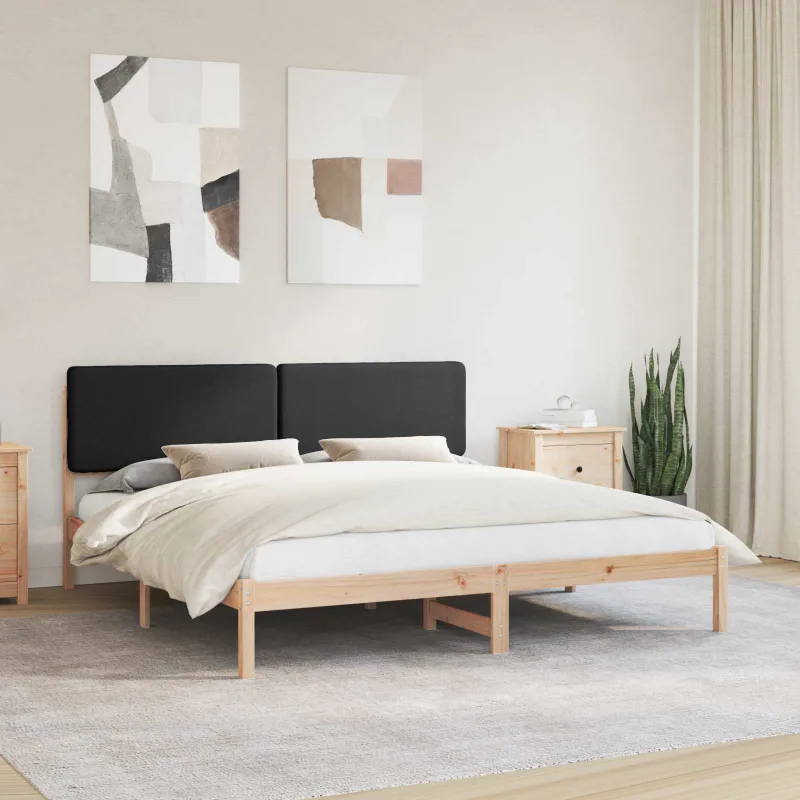 Lovo rėmas su apmuštu galvūgaliu Juoda 200 x 200 cm