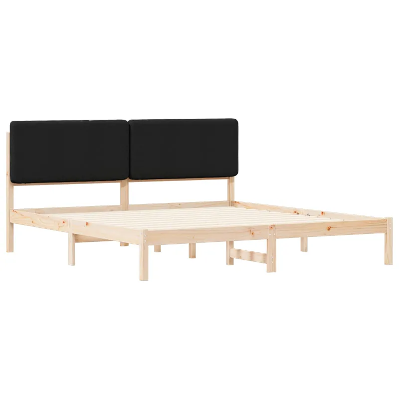 Lovo rėmas su apmuštu galvūgaliu Juoda 200 x 200 cm