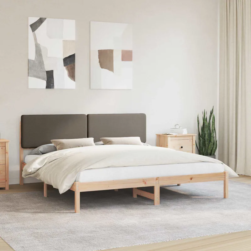Lovo rėmas su apmuštu galvūgaliu Taupe 200 x 200 cm