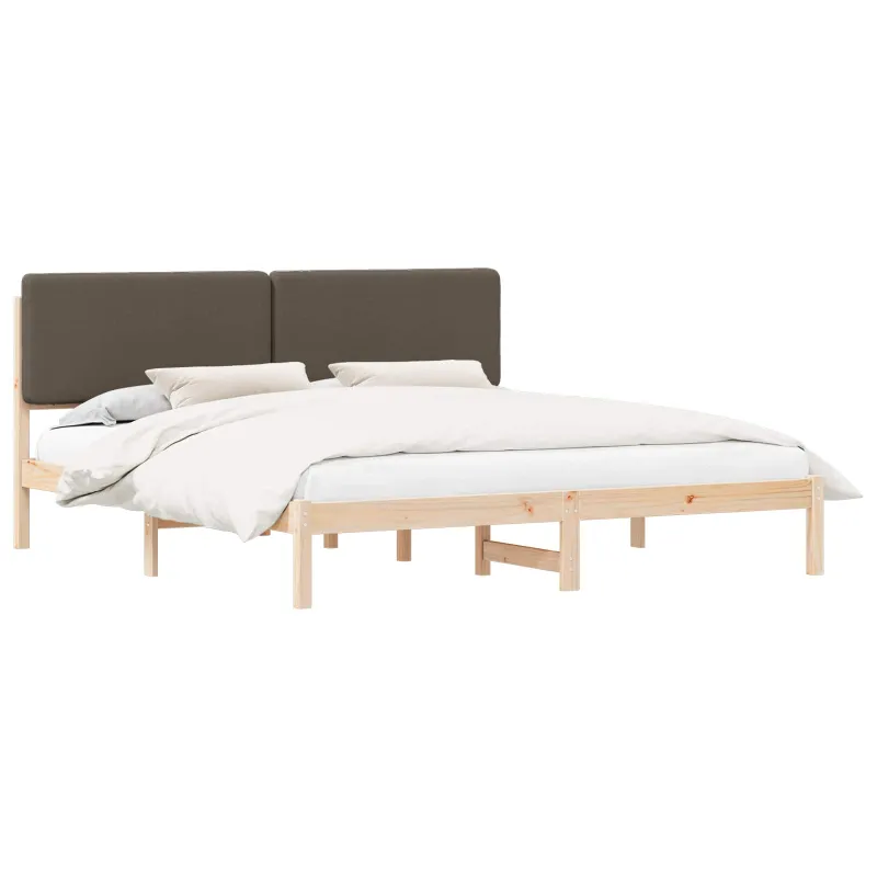 Lovo rėmas su apmuštu galvūgaliu Taupe 200 x 200 cm