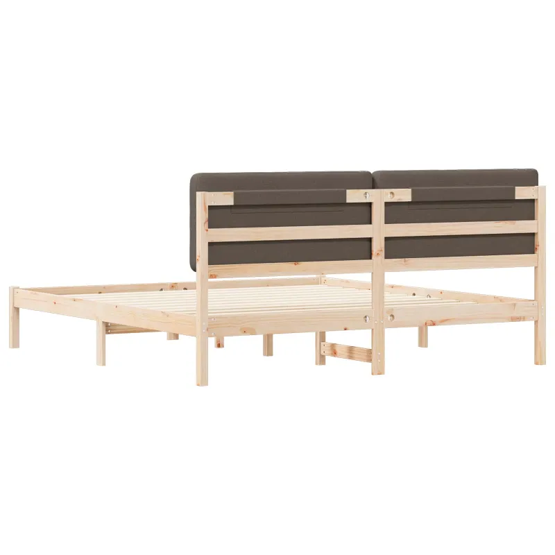 Lovo rėmas su apmuštu galvūgaliu Taupe 200 x 200 cm