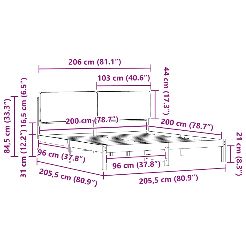 Lovo rėmas su apmuštu galvūgaliu Taupe 200 x 200 cm