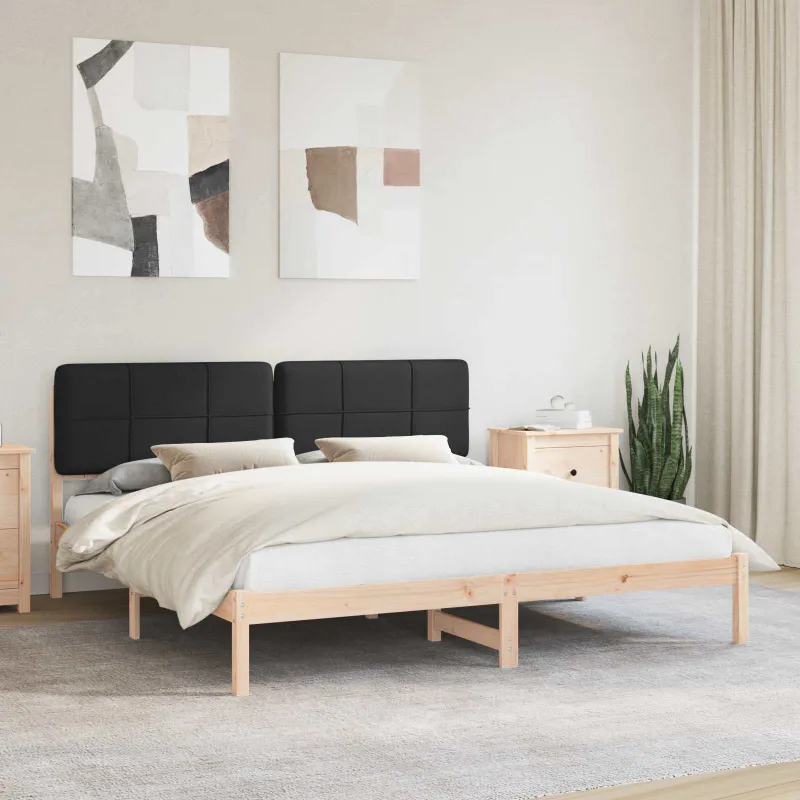 Lovo rėmas su apmuštu galvūgaliu Juoda 200 x 200 cm