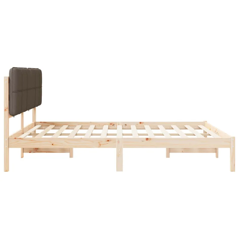 Lovo rėmas su apmuštu galvūgaliu Taupe 200 x 200 cm
