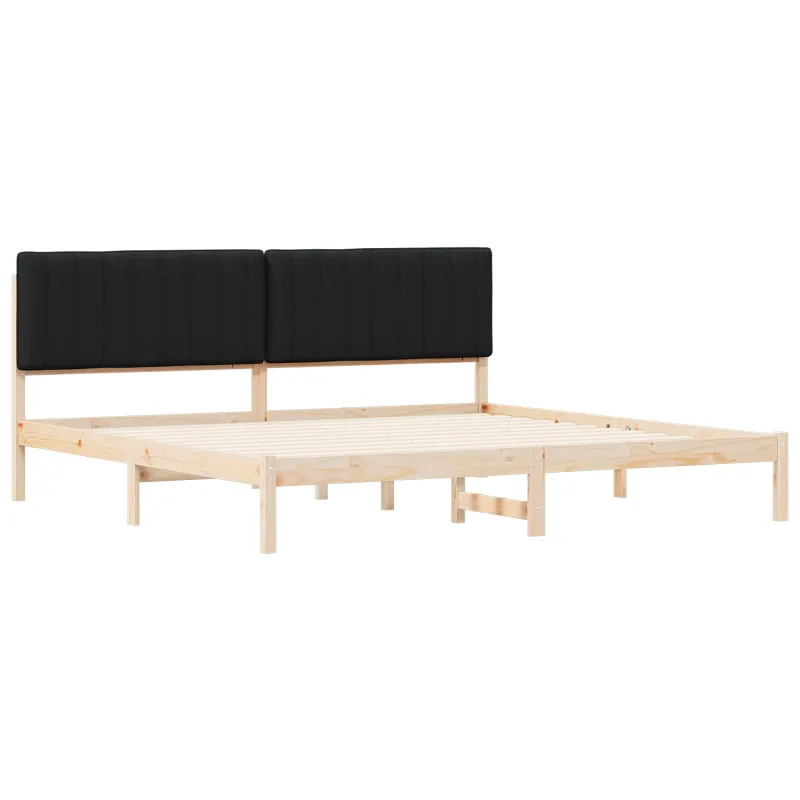 Lovo rėmas su apmuštu galvūgaliu Juodas 200 x 200 cm