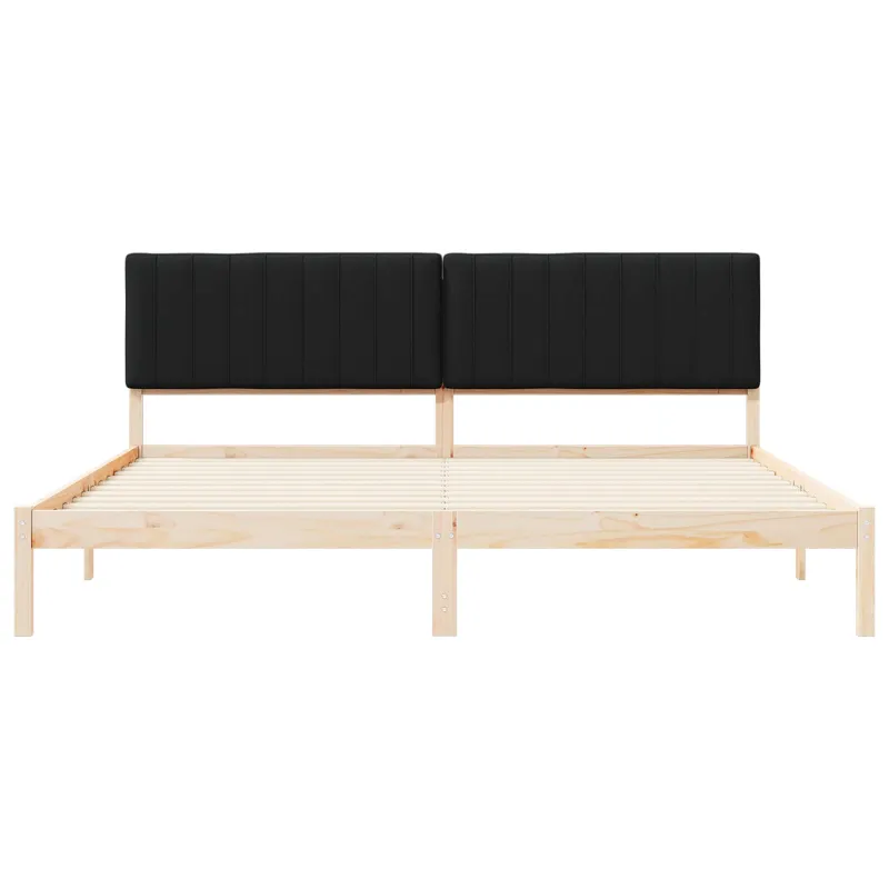 Lovo rėmas su apmuštu galvūgaliu Juodas 200 x 200 cm