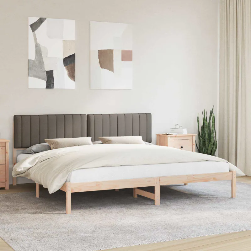 Lovo rėmas su apmuštu galvūgaliu Taupe 200 x 200 cm
