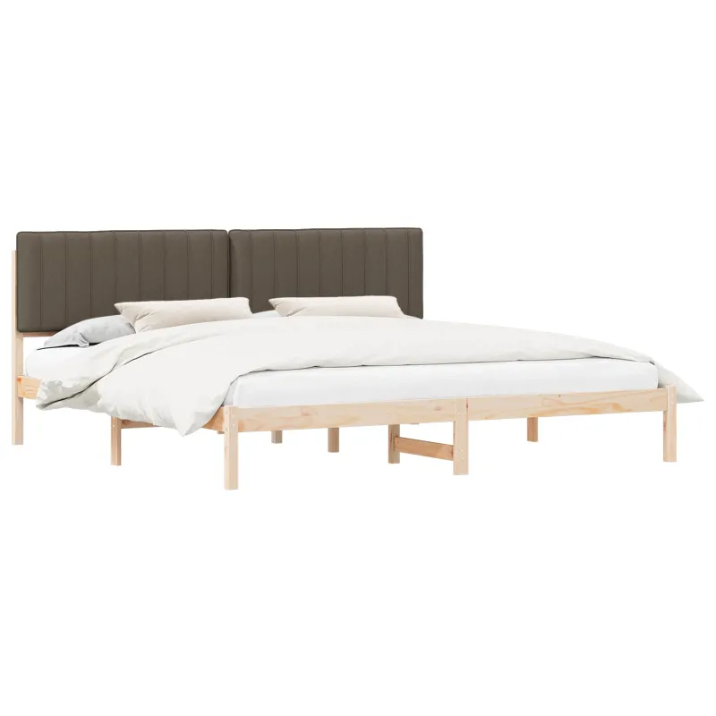 Lovo rėmas su apmuštu galvūgaliu Taupe 200 x 200 cm