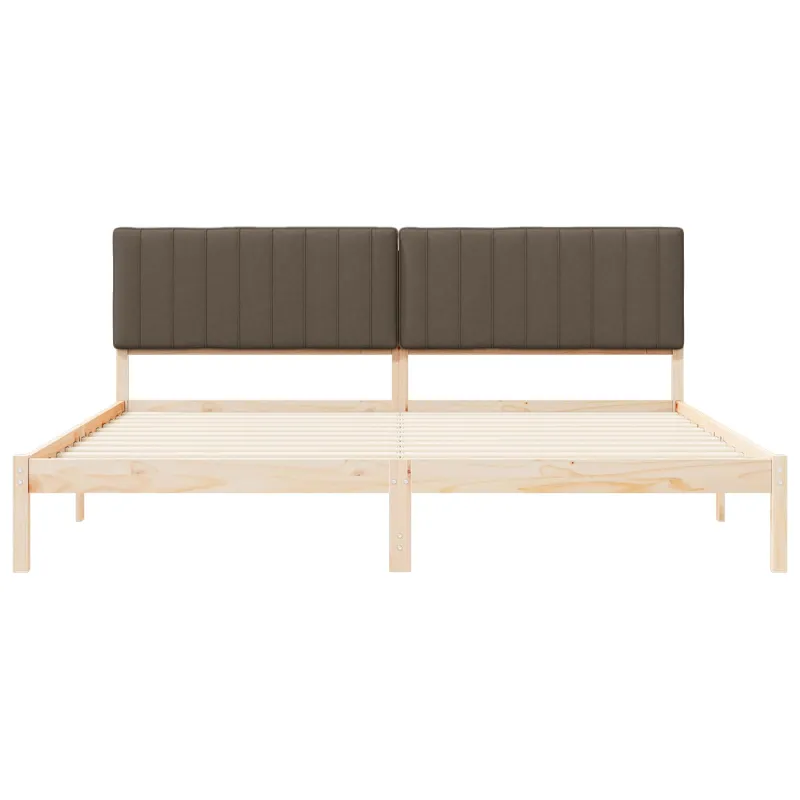 Lovo rėmas su apmuštu galvūgaliu Taupe 200 x 200 cm
