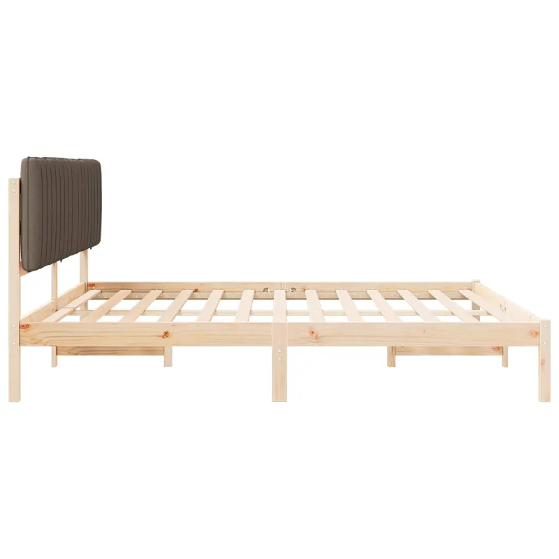 Lovo rėmas su apmuštu galvūgaliu Taupe 200 x 200 cm