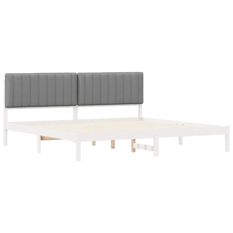 Lovo rėmas su apmuštu galvūgaliu Šviesiai pilka 200 x 200 cm