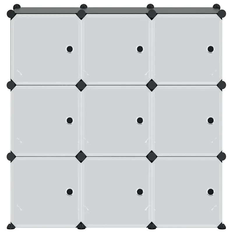 Storage Cube Organizer su 9 kubeliais ir durelėmis juodas PP