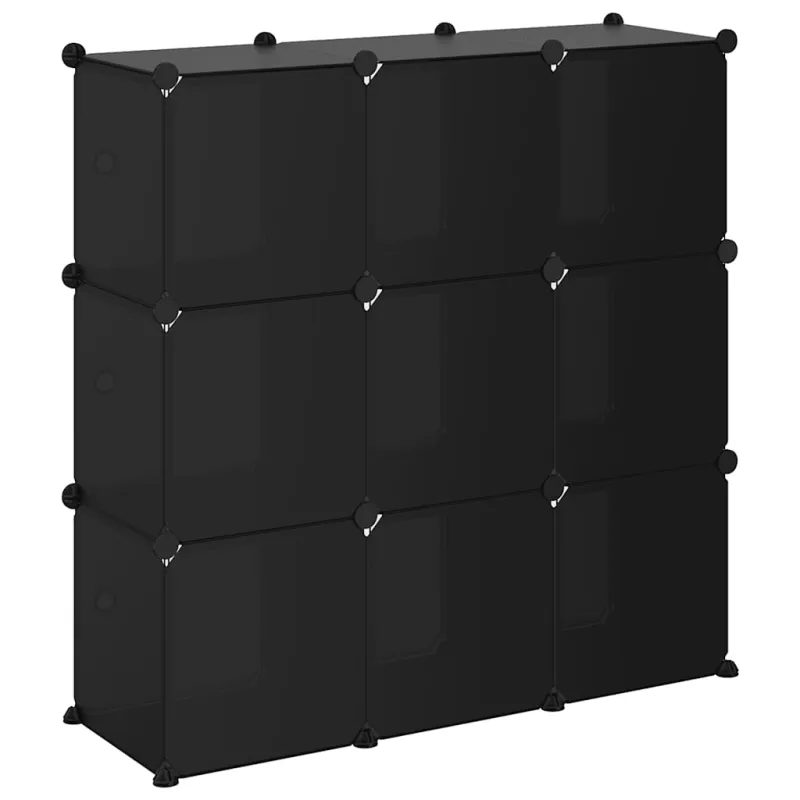 Storage Cube Organizer su 9 kubeliais ir durelėmis juodas PP
