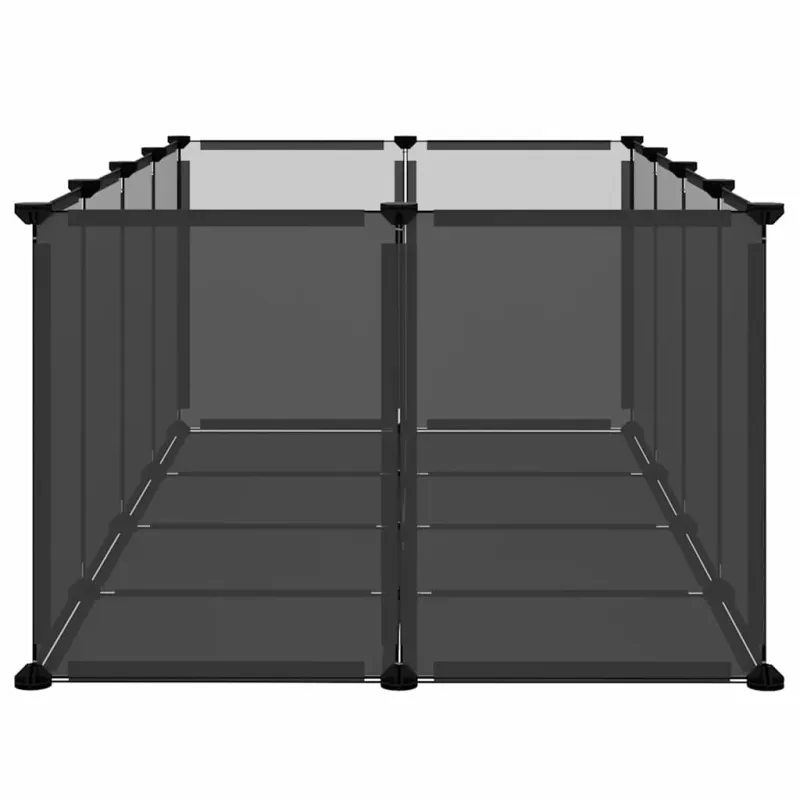 Narvas mažiems gyvūnams, juodas, 144x74x46,5cm, PP ir plienas