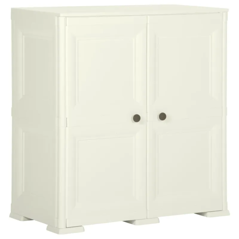 Plastikinė spintelė, vanilinė, 79x43x85,5cm, medienos dizaino