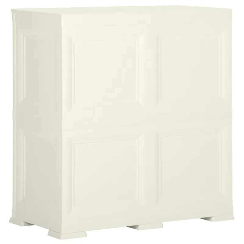 Plastikinė spintelė, vanilinė, 79x43x85,5cm, medienos dizaino