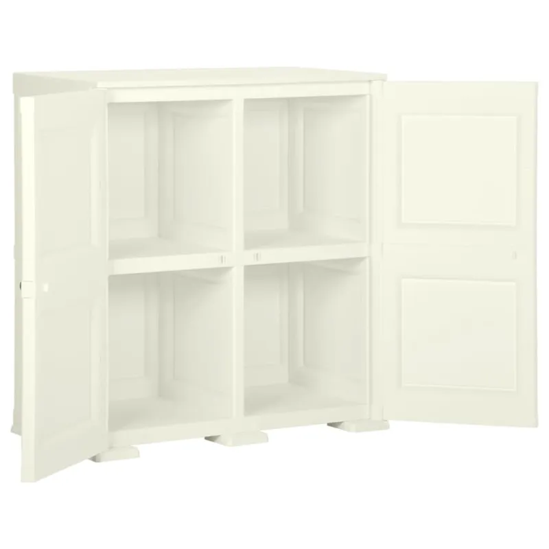 Plastikinė spintelė, vanilinė, 79x43x85,5cm, medienos dizaino
