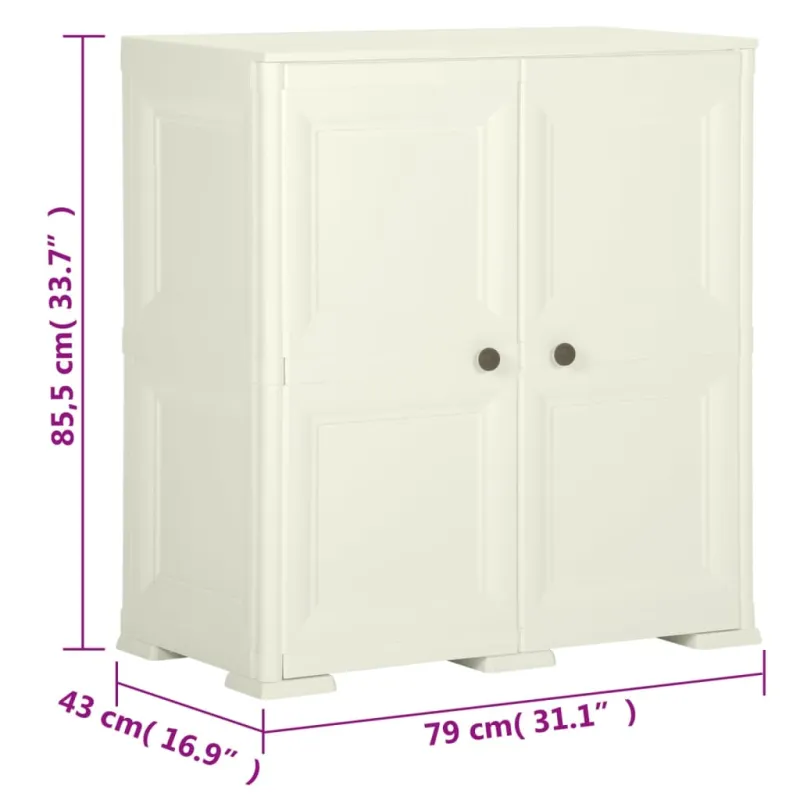 Plastikinė spintelė, vanilinė, 79x43x85,5cm, medienos dizaino