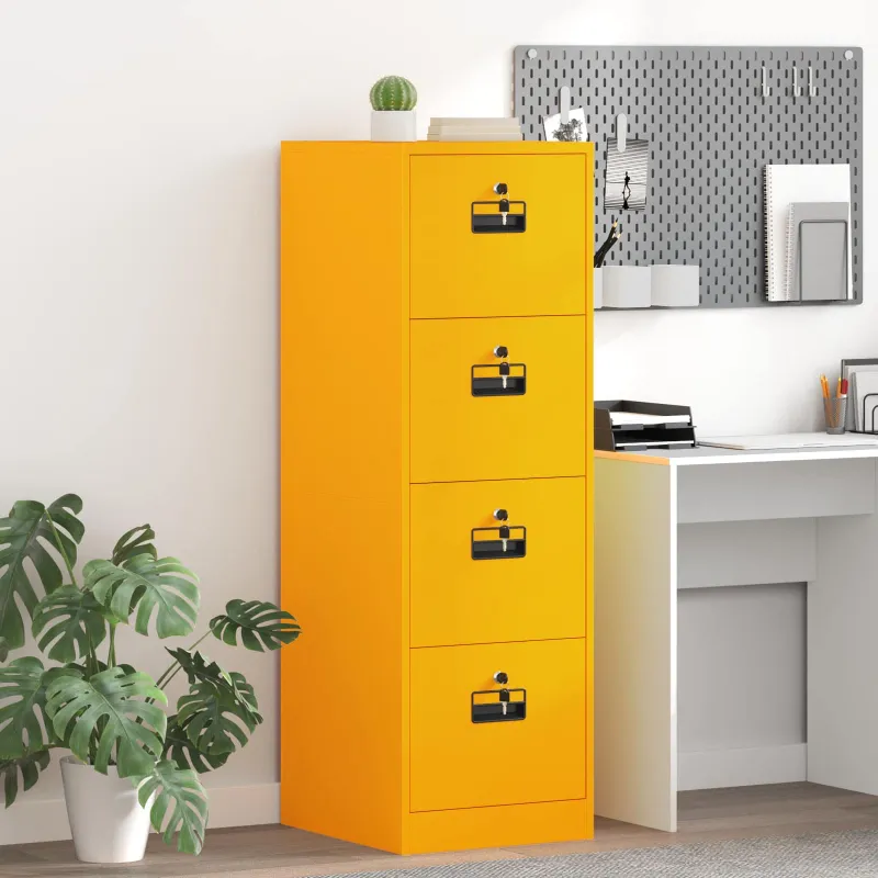 Bylų spinta su stalčių 2 pcs Garučių geltona 44 x 50 x 139 cm