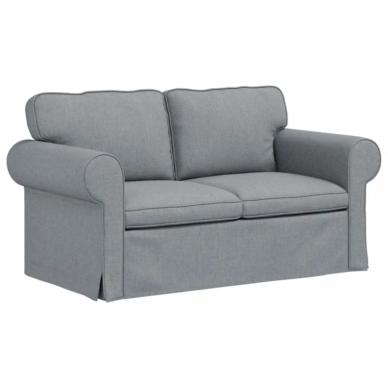Sofos komplektas 2 pcs Šviesiai pilka 155 x 82 x 80 cm audinys