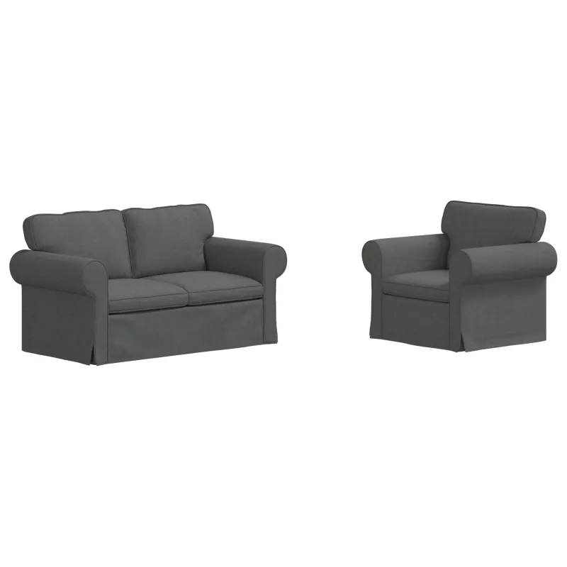 Sofos komplektas 2 pcs Tamsiai pilka 155 x 82 x 80 cm audinys