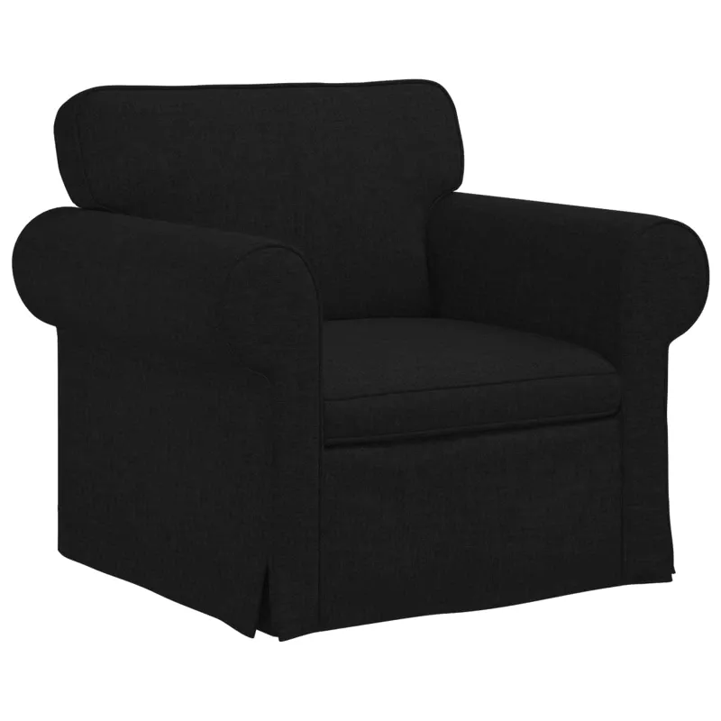 Sofos komplektas 2 pcs Juoda 155 x 82 x 80 cm audinys