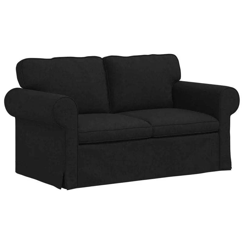 Sofos komplektas 2 pcs Juoda 155 x 82 x 80 cm audinys