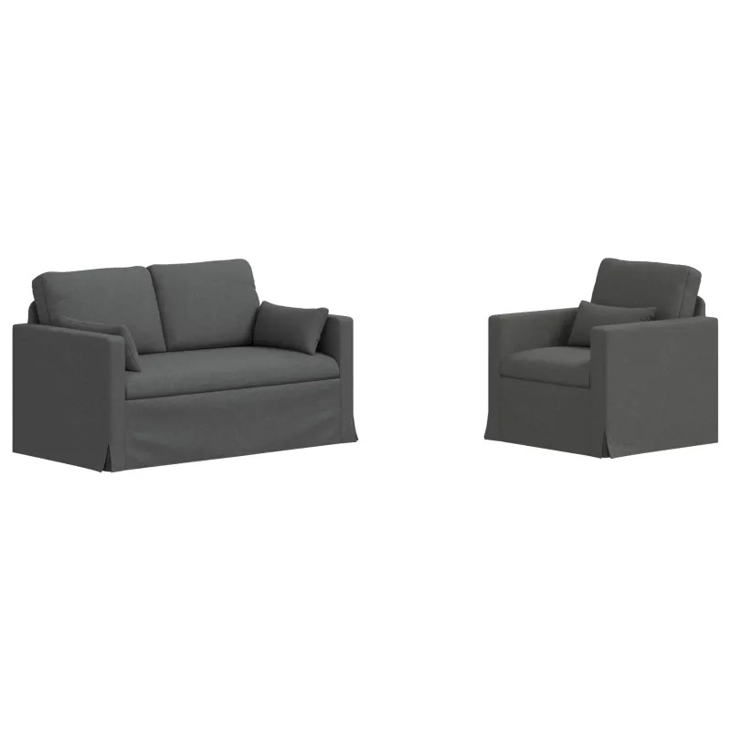 Sofos komplektas 2 pcs Tamsiai pilka 139 x 78 x 80 cm audinys