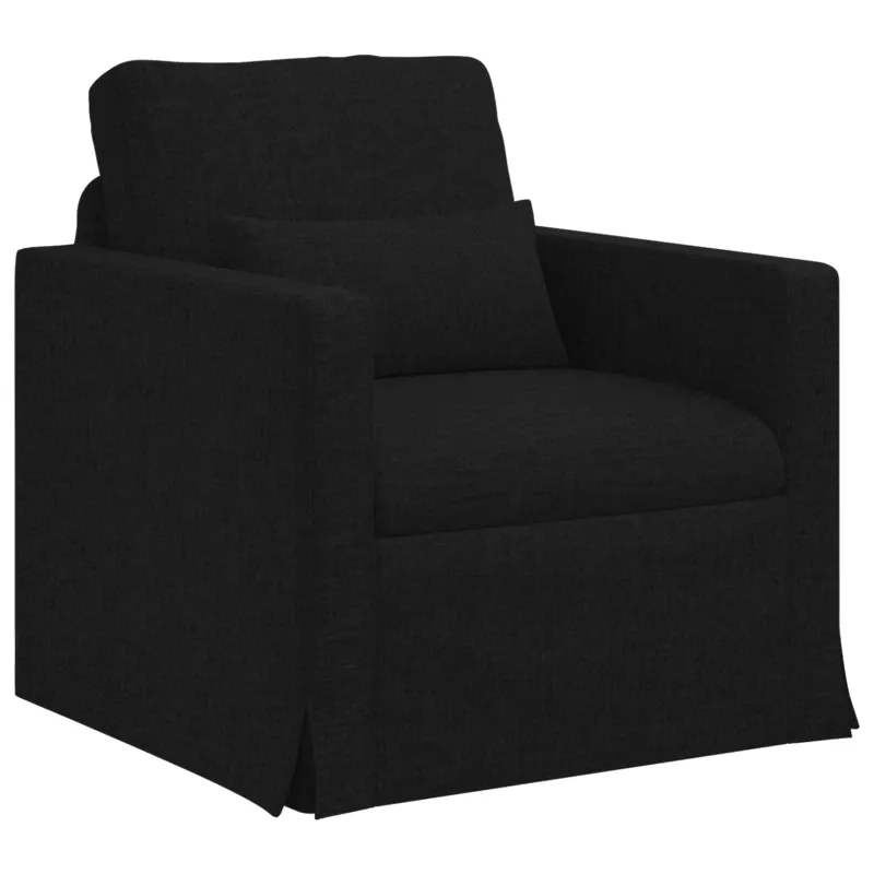 Sofos komplektas 2 pcs Juoda 139 x 78 x 80 cm audinys